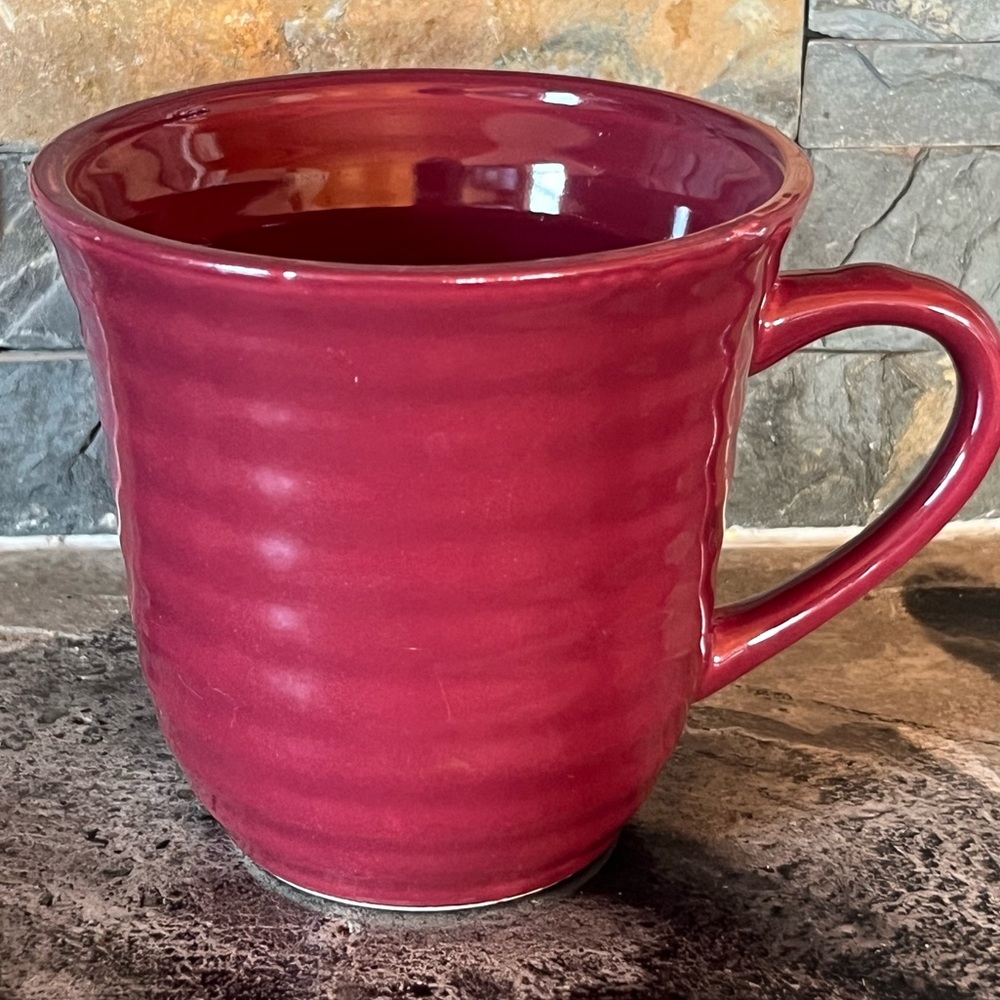 Today’s Home Large burgundy, maroon Coffee Mug By Microwave Dishwasher Safe